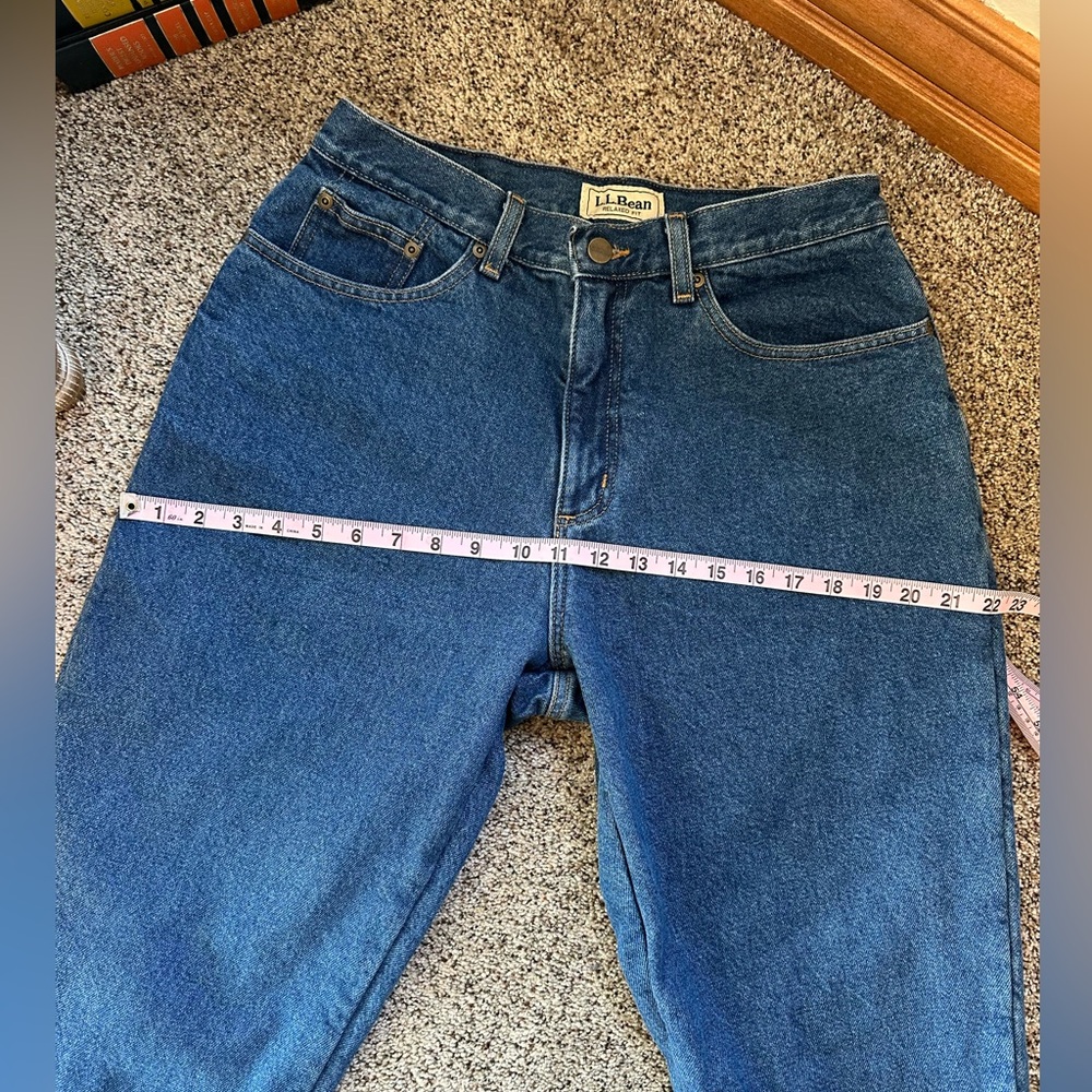 Flannel Lined L. L. Bean Women's relaxed fit jeans, size 12 petite - Picture 10 of 11